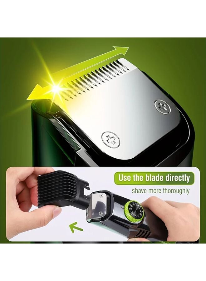 Black Mens Beard Trimmer Self Feeding Body Hair Remover USB Rechargeable LED Display - Image 5